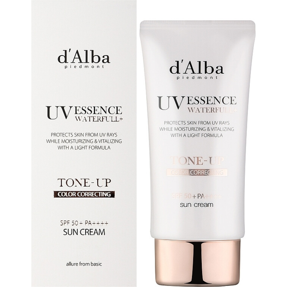 Гіпоалергенна сонцезахисна есенція з тонуючим ефектом - D'Alba Waterfull UV Essence Tone-Up Sun Cream SPF 50+PA+++ фото 2